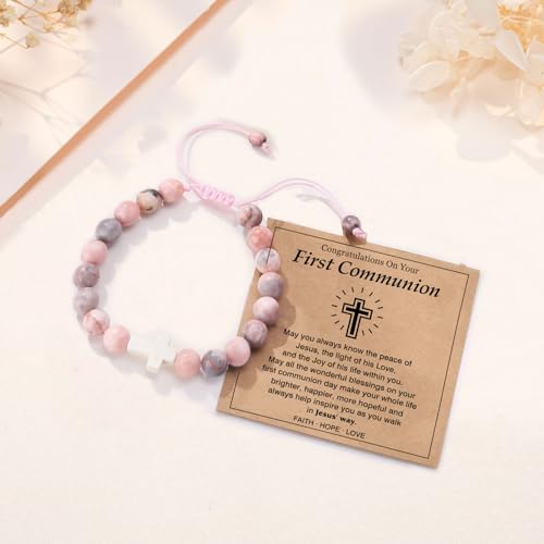 Image of RAYSTAR First Communion Gifts for Women Catholic,1st First Holy Communion Decorations Gifts for Women Catholic Cross Bracelet