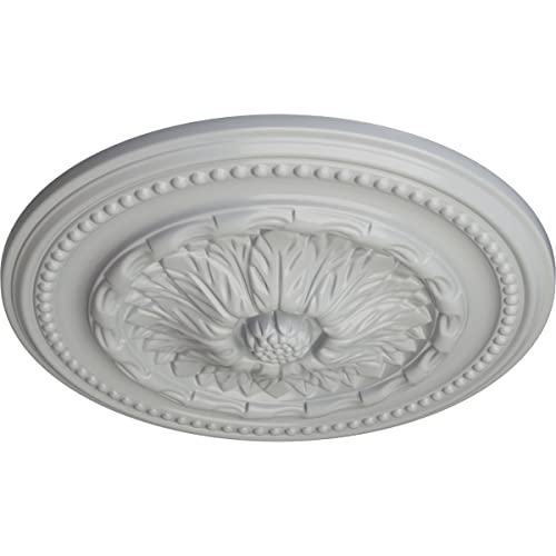 Image of Ekena Millwork CM15CHFRF Chester Hand-Painted Ceiling Medallion, Frost