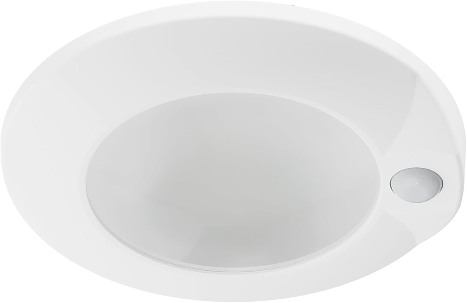 Halo HLCE 6-Inch Indoor/Outdoor LED Motion Sensor Ceiling Light with CCT Select, Dimming, CA Compliant - Matte White
