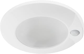 Halo HLCE 6-Inch Indoor/Outdoor LED Motion Sensor Ceiling Light with CCT Select, Dimming, CA Compliant - Matte White