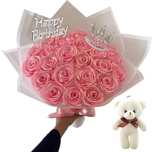 Amazon.com: Eternal Ribbon Rose Bouquet Forever Red Rose Flowers ...