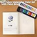 Watercolor Workbook, Water Coloring Book, 12 Different Patterns of Original DIY Designs, 12 Colors Watercolor Paint Set with Palette and Brush, Beginner-Friendly Watercolor Workbooks（Flower）