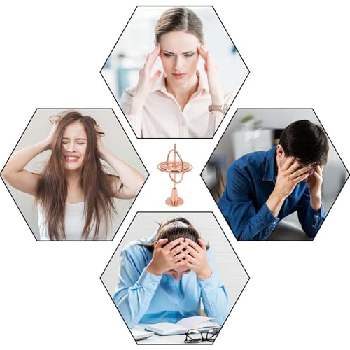 Image of Gyroscope, Premium Metal Stress Relief Gyroscope Toy, Floating Physics Toy for Adults and Kids, Desktop Gyroscopes in Rose Gold