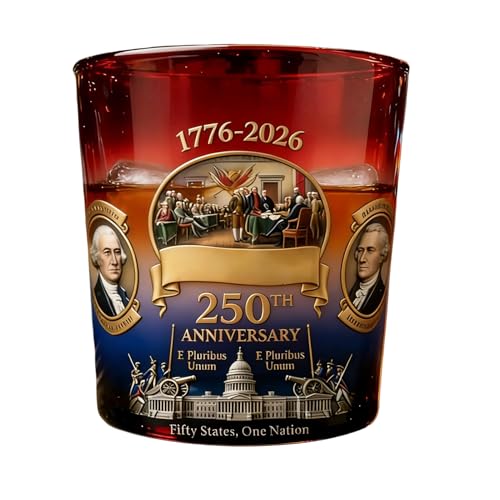 Vasos De Whisky Para Hombres - Copa De Licor Patriótica Histórica - Vasos Retro Para Hombres Mujeres Familia | Uso De La Cocina Deł Bar Deł Hogar Deļ Cóctel Bourbon | Regalo De Cristalería Vintage D