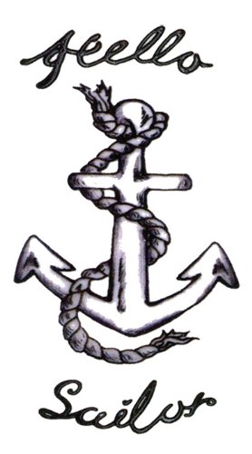 Hello Sailor Anchor Temporaray Tattoo