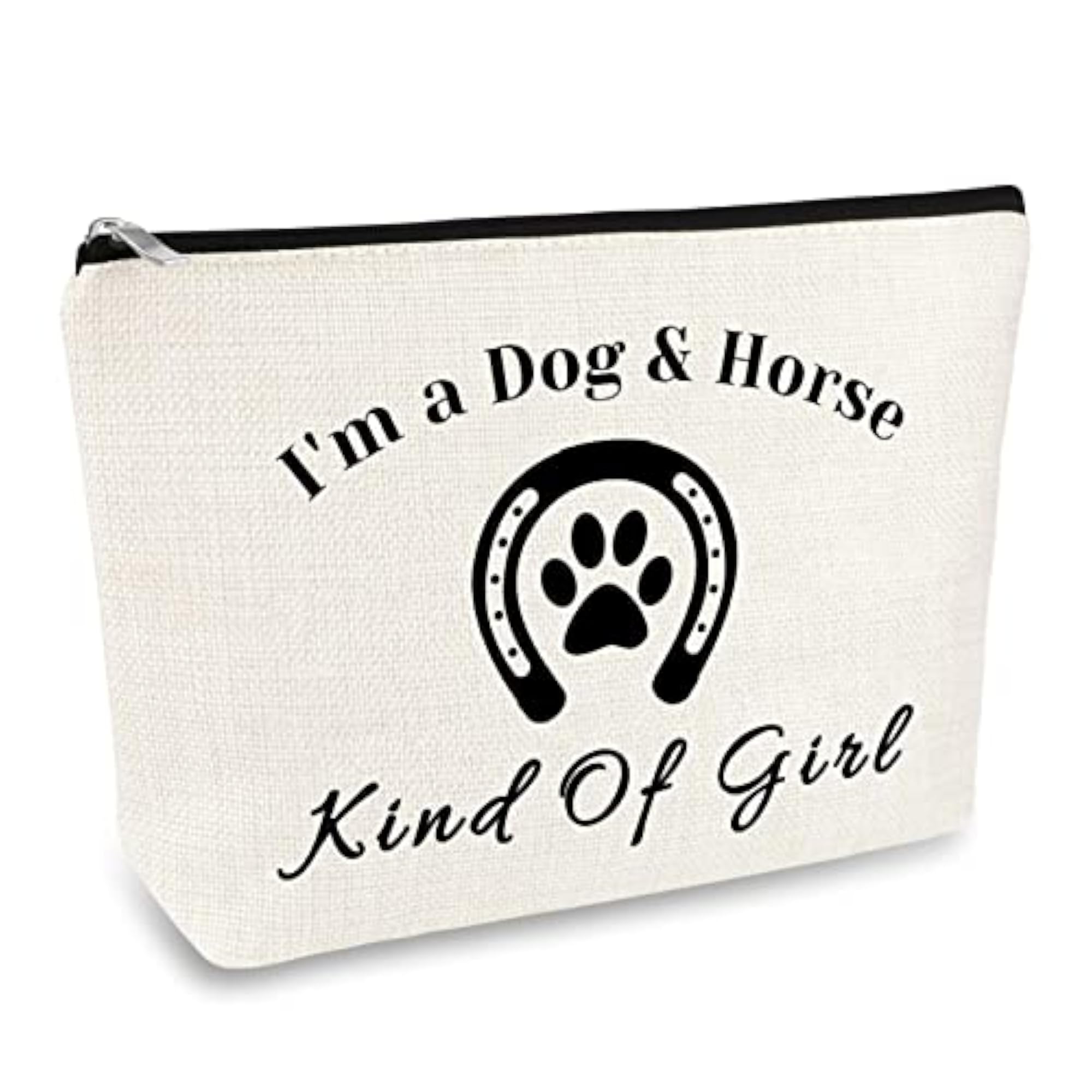 Dog & Horse Lover Makeup Bag, Travel Cosmetic Gift