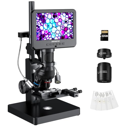 Image of Andonstar AD266S 5000X UHD 2160P HDMI Digital Microscope for Biological Microscope Kit,PCB Soldering Microscope for Phone Watch Repairing, Black, SXWL-AD266S