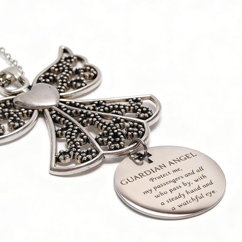 1pcs Christian Car Accessories,Rear View Mirror Hanging Guardian Angel Car Charm,Inspirational Jesus Bible Cars Accessories for Women, Teens, and New Drivers, Perfect Religious Gift