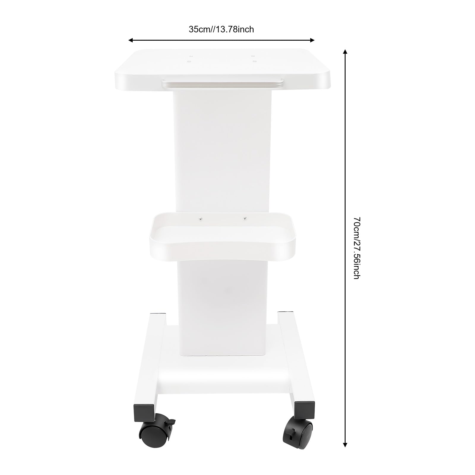 Chariot de Salon de Beauté Mobile Support Instruments de Beauté Multifonction à Roulettes Blanc