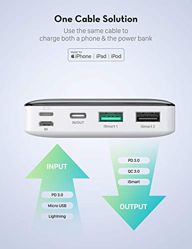 Portable Charger 20000mAh PD 3.0 Power Bank QC 3.0 18W USB C External Battery Pack Tri-Input and Tri-Output Cell Phone Charger Battery for iPhone, Samsung and More - Thumbnail 4