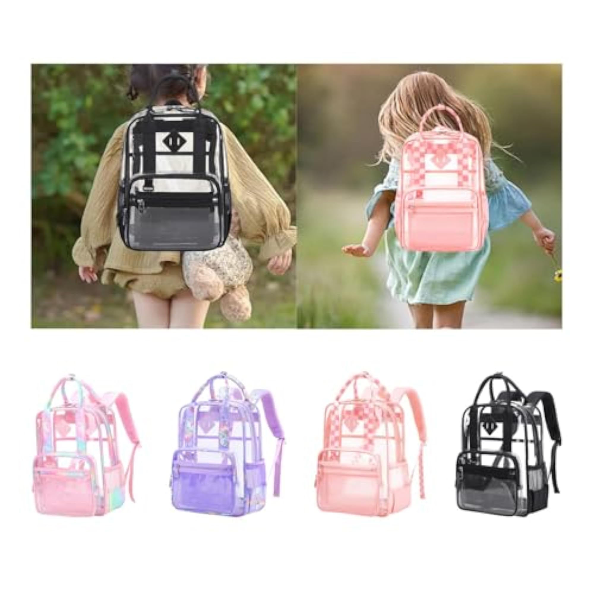 Transparent PVC Clear Laptop Backpack for Teens