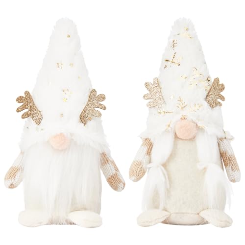 DN DECONATION 7.48" Plush Gnome Christmas Decorations, Handmade Swedish Tomte Elf Figurines, Stuffed Xmas Gnome Dolls Gifts for Holiday Shelf Tiered Tray Tabletop Home Decor