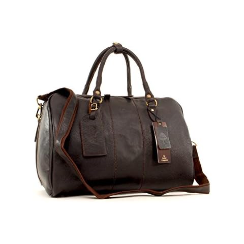 ASHWOOD - Genuine Leather Holdall - Large Overnight / Travel / Business / Weekend / Gym Sports Duffle Bag - Harry - Dark Brown Cover