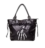  Banned - Damen Schultertasche Shopper Tasche - Black Skelleton (Schwarz)