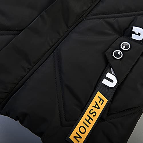 BILIKEYU Jacket Children Clothes Hooded Boy Fashion Coat Winter Warm Kids Coat Jacket Boys Coat&jacket Winter (Black, 2-3 Years)2