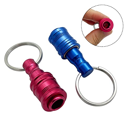 Saipe 7Pcs Portable Keychain Drill Screwdriver Bit Holder Aluminum Alloy Key Ring Quick Release Screw Bit Holder Extension Bar Drill Screw Adapter For 1/4Inch Hex Shank #TOP4