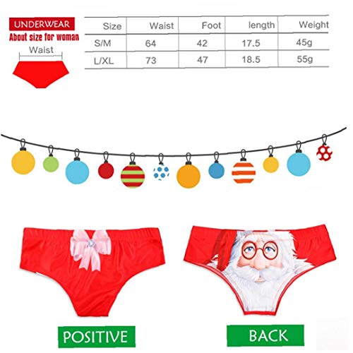 Women Soft Stretchy Briefs Christmas Underwear Santa Print Low Waist