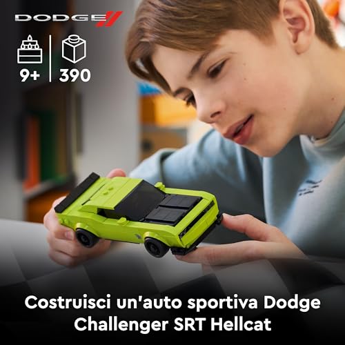 Speed Champions Sports Car Dodge Challenger SRT Hellcat - Modellino di Auto da Corsa - Macchina Giocattolo con Minifigure del Pilota - Regalo da Collezione per Bambini da 9 Anni - 77237 - Lego - Immagine 3