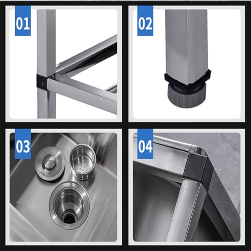 Évier multifonction inox 304 anti-rayures avec cuve profonde - 6