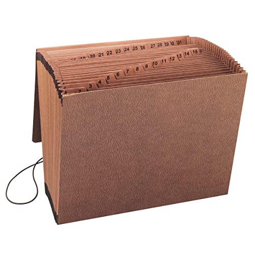 Smead Tuff Expanding File, 31 Pockets, Daily (1-31), Flap And Cord Closure, Letter Size, Redrope (70367) #TOP4