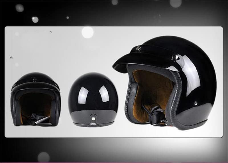 Image of Harssidanzar Open Face Motorcycle Helmet DOT Approved Vintage Helmet CU601