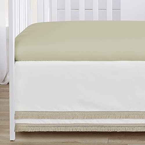 Image of Sweet Jojo Designs 4-Piece Baby Crib Bedding Set (Green Boho Floral) for Girls, Infants /Nursery incl. Blanket, Fitted Sheet, Skirt, Diaper Stacker (Flower, Garden, Bohemian, Farmhouse, Wildflower)
