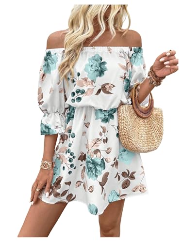 10 Best Off Shoulder Dresses That Turn Heads at Every Occasion 7 Floerns Women's Floral Mini Dress Off Shoulder