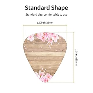 TCIYPILTD Lot de 12 médiators en celluloïd – Fleurs sur bois – Avec jauges fines, moyennes et lourdes pour guitares… - Les Beatles, Paul McCartney, John Lennon, RIngo Starr, George Harrison TCIYPILTD Lot de 12 médiators en celluloïd - Fleurs sur bois - Avec jauges fines, moyennes et lourdes pour guitares… – Image 2