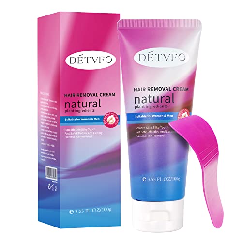 Hair Removal Cream for Women and Men, Leg, Pubic, Bikini Hair Removal Depilatory Cream - Painless & Non-Irritating Hair Remover Cream - Easy Application