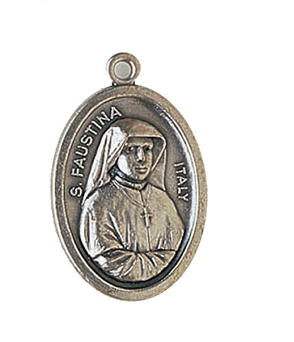 bomap Lot of 6 Religious Medals from Italy - Silver Tone + Oval Ring,Miracolous,Sacred Heart,St. Bernadette, Infant of Prague,St. Michael Archangel, St. Francis Wolf (St. Faustina)