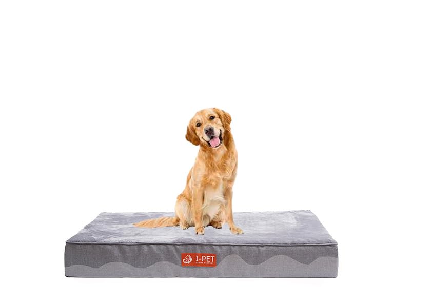 I-PET XXL Orthopedic Dog Bed. Extra Large Dog Bed, Removable and Washable, 54"x44"x7", XL Memory Foam Bed with Non-Slip Bottom for 2 Dogs.