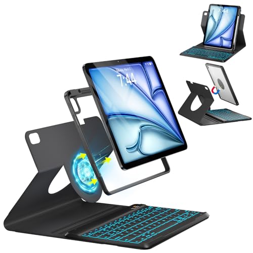 Image of OYEEICE Keyboard Case for iPad Air 5th /4th Pro 11 inch | 7-Color Backlit Detachable Wireless Keyboard Case with Pencil Holder, 360 Rotatable, Pro 4th /3rd /2nd /1st Gen
