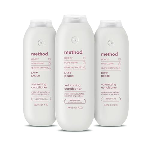 Image of Method Volumizing Conditioner, Pure Peace - for Thicker, Fuller Looking Hair and Safe for Color-Treated Hair - Sulfate-Free, Paraben-Free and Cruelty-Free - 13.5 oz, Pack of 3