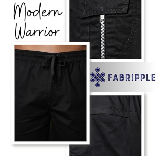Image of FABRIPPLE Men's Heavy-Duty Cotton Cargo Pants - Rugged Style, All-Day Comfort