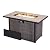 Nuu Garden Outdoor 43 Inch 50,000 BTU Propane Gas Fire Pit Table, Propnae Fire Pit with Ceramic Tabletop, Oxford Cover, Dark Brown and Coffee