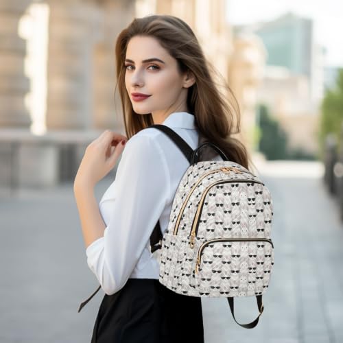 Mochila de moda blanca con 3 bolsillos cremallera para mujer 6