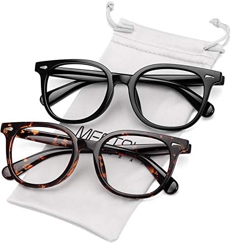 MEETSUN Massive Blue Gentle Blocking Glasses for Ladies Males Nerd Body,Anti Eye Pressure Laptop Glasses for Studying/Gaming