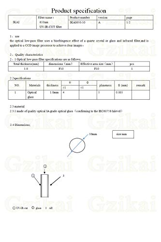 Gzikai 650Nm 10Mmx1Mm Uv Ar Ir Cut Filter Ar/Ir Optical Blocking Glasses Filter For Camera Camcorder Lens #TOP2