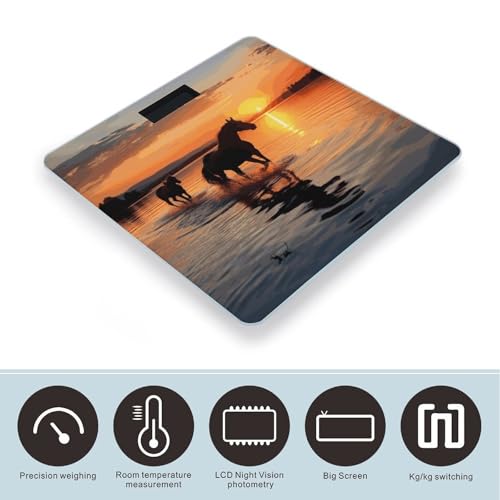 Báscula digital de baño Sunsets Lake Horses miniatura 3