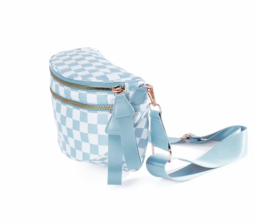 Image of FEIBOON Spacious Checkered Nylon Crossbody Bag Bum Bag Handbags Wallets for Women