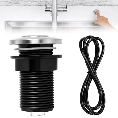2026 Upgraded Sink Top Push Button with Air Hose Replacement Air Switch Button for Garbage Disposal Air Actived Switch Sink Garbage Disposal Parts by Ketofa