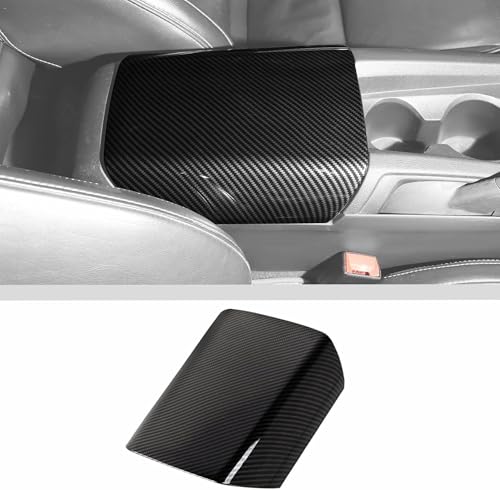 JWWY Camaro Armrest Cover for 2010–2015 Chevy Camaro Center Console Armrest Pad Cover Case Interior Accessories, ABS Carbon Fiber