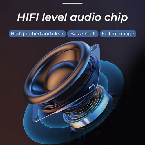 PEICHENG Speaker, Small Portable Bluetooth Wireless IPX5 Waterproof Shower Speaker,Loud Stereo Sound Deep Bass,Dual Pairing, RGB Lights,Long Playtime for Outdoor Party, Great Gift,1PC (Blue) - 3