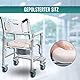 OrtoPrime Toilettenstuhl mit Rollen – 3 in 1 – Toilettenstuhl für Senioren – Klappbarer Toilettenstuhl – Duschtoilettenrollstuhl – Höhenverstellbarer WC Stuhl – Mobiler Toilettenstuhl