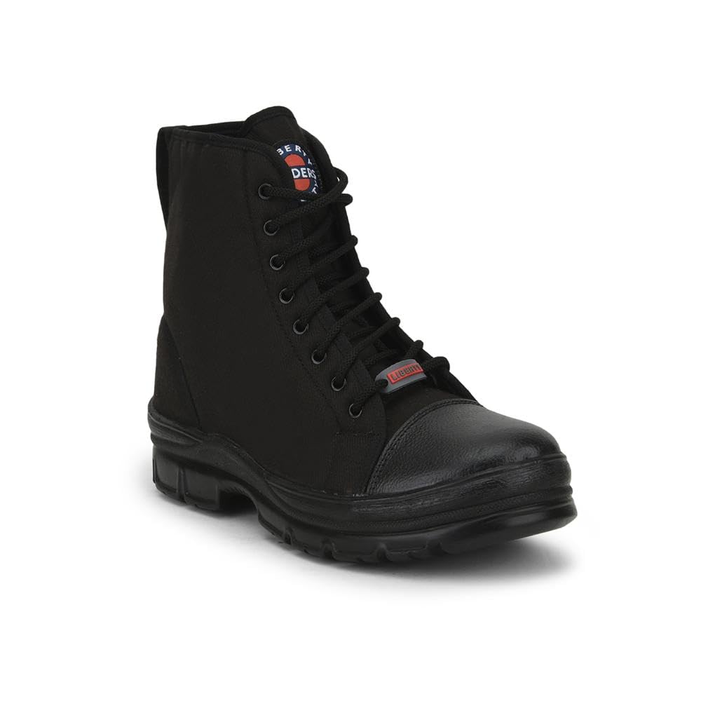 Liberty Freedom Hunter-BOT Lacing Jungle Boot for Men with Canvas Upper | PU Sole | Padded Foam Insole| Anti-Skid | Shock Absorber | Water Resistance | Comfortable for All Weather (Black - 5)-image-15
