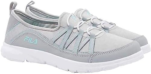 Fila Womens Pilota Memory Foam Breathable Slip On Shoe Sneaker (10, Grey) | Image 1