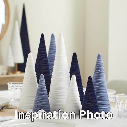 Image of Your Heart's Content Light Ivory Velvet Trees Set of 3 (Light Ivory)