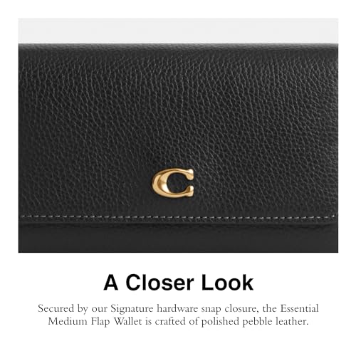 Coach Polished Pebble Leather Essential Medium Flap Wallet4
