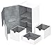 Ultimate Guard Twin Flip'n'Tray 200+, Deck Case for 200 Double-Sleeved TCG Cards +Dice Tray, White/Grey, Independent Magnetic Closure & Microfiber Lining