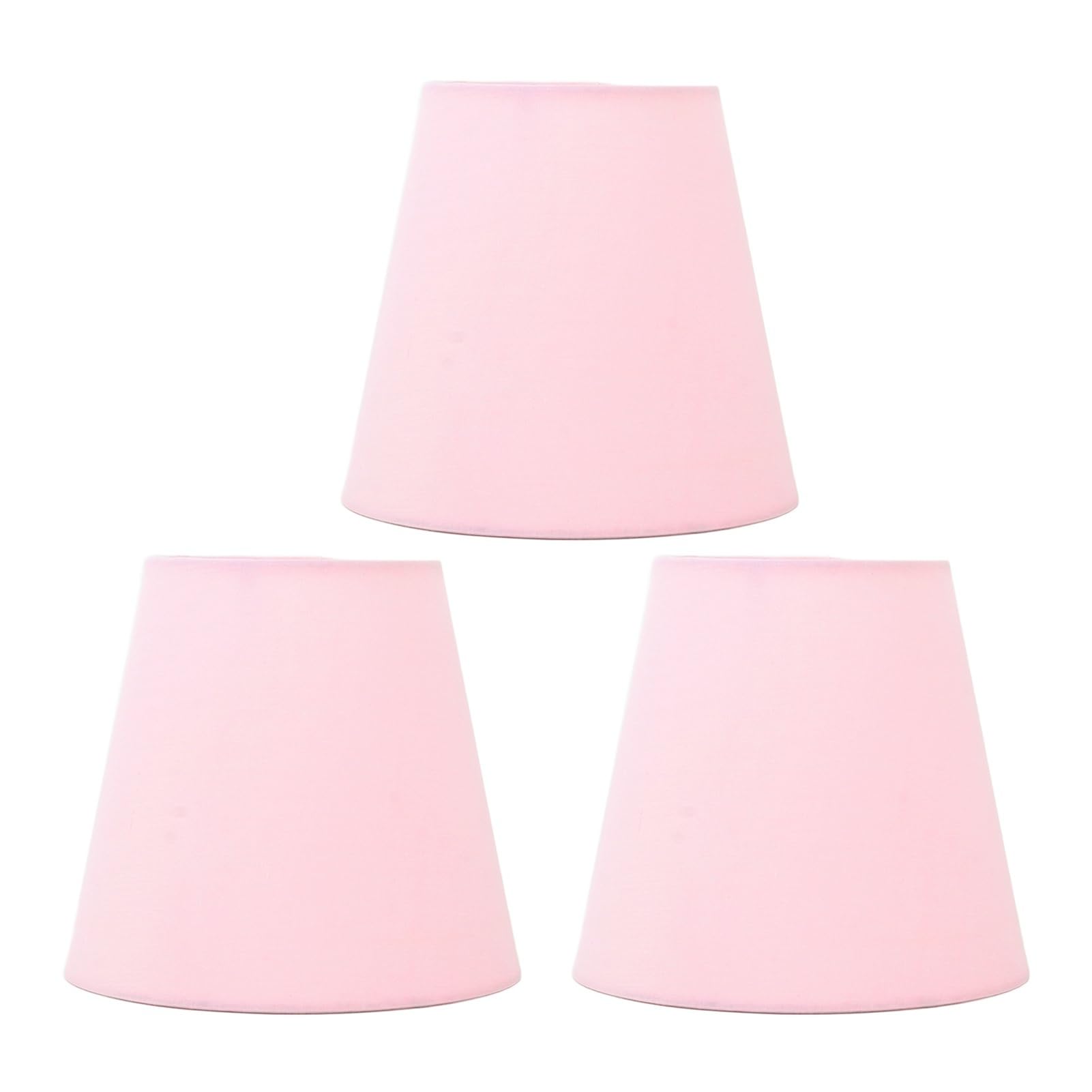 Luxemetals Light Pink 3 Pieces Of Fabric Lampshade E14 Bedroom And Hotel(Light Pink)